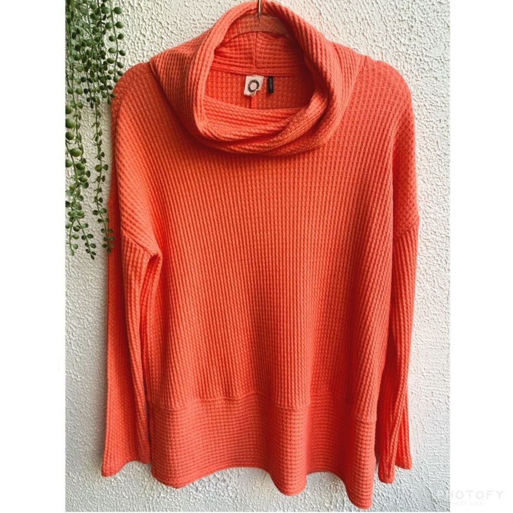 Anthropologie cowl neck waffle sweater